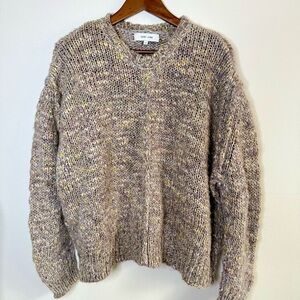 John + Jenn Alpaca Blend Chunky Knit Sweater Marled Cozy Pullover Small